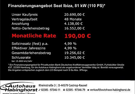 Seat Ibiza 1.0 TSI DSG Black Edition Navi Kessy Beats Climatr.