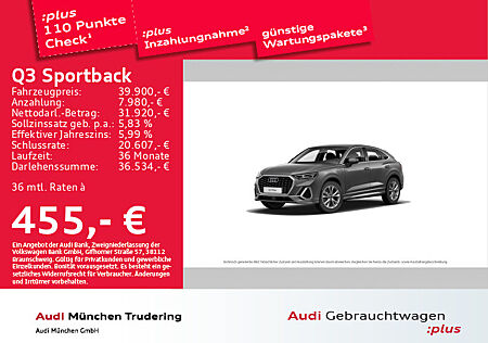 Audi Q3 Sportback 45 TFSI e S line LED MMI+ Business-Paket Assistenz-Paket