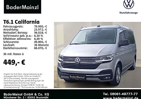 VW T6 California T6.1 California Ocean Aufstelldach 2,0 l 150 kW TDI SCR 4MOTION 7-Gang-DSG Radst. 3000 mm