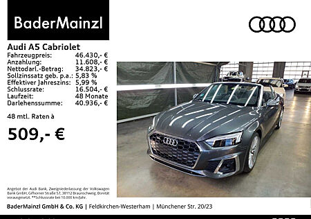 Audi A5 Cabriolet 40 TFSI quattro S tronic S line B&O