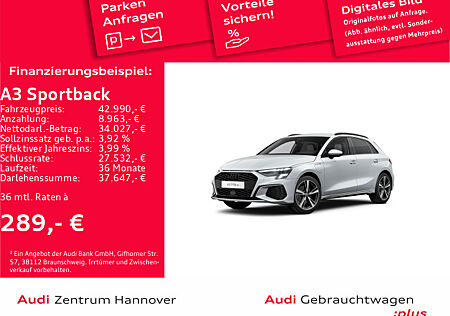 Audi A3 Sportback S line 40 TFSIe AHK virtual LED Navi