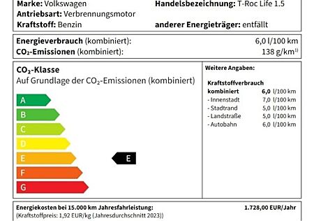 VW T-Roc Life 1.5 TSI NAVI+SITZHZ+ACC+PDC+CARPLAY
