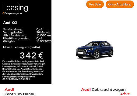 Audi Q3 40 TDI quattro advanced*LED*AHK*VIRTUAL*NAVI-PLUS*KAMERA*19ZOLL