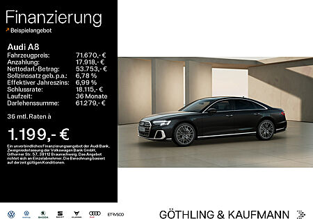 Audi A8 60 TFSIe qu S line tip*Air*HUD*B&O*Pano*Matrix*Virtual*Navi+*Assistenz*AHK*