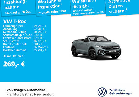 VW T-Roc 1.5 TSI DSG Cabriolet R-Line Navi LED Heckleuchten Sitzheizung Leichtmetallfelgen Cab.