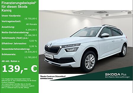 Skoda Kamiq Ambition 1 0 TSI Klimaanlage Einparkhilfe Lenkrad heizbarSitzheizung vorn