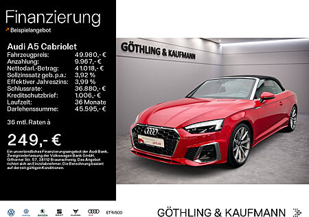 Audi A5 Cabriolet 35 TDI S line S tro*B&O*Matrix*Virtual*Navi+*Teilleder*Kamera*Fahren*AHK*