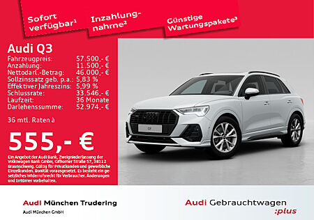 Audi Q3 S line 40TFSI quattro S tronic Anhängerkupplung Soundsystem Interieur S line Optikpaket schwarz+ Panoramadach Umgebungskamera