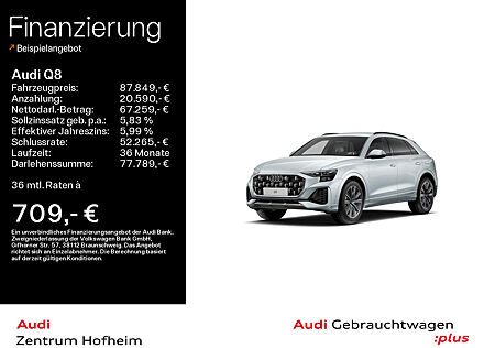 Audi Q8 55 TFSIe qu S line tip*Air*B&O*HUD*Matrix*Virtual*Navi+*ARL*ACC*360° Kamera*Sportsitze*AHK*