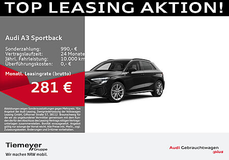 Audi A3 Sportback 40 TFSIe S LINE LEDER LM18 B&O PRIVACY