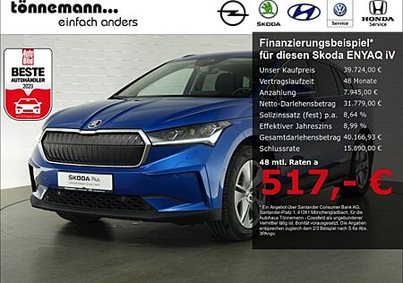 Skoda Enyaq iV 80+LED LICHT+NAVI+RÜCKFAHRKAMERA+KESSY+SITZ-/LENKRADHEIZUNG+SOUNDSYSTEM+PARKLENKASSISTENT