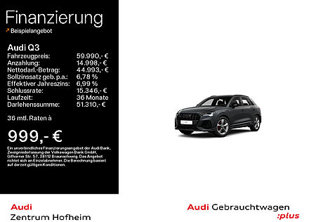 Audi Q3 40 TDI qu 2x S line S tro*Sonos*Standh*Matrix*Virtual*Navi+*360° Kamera*ACC*Optik*AHK*