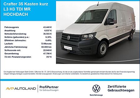 Volkswagen Crafter 35 Kasten kurz L3 H3 TDI MR HOCHDACH