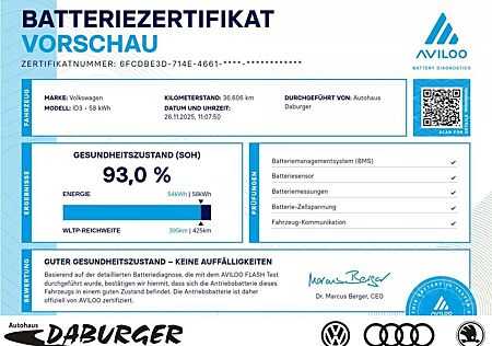 VW ID.3 Volkswagen Pro FACELIFT 62kWh ACC+18-Zoll+93%-Aviloo