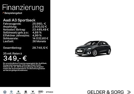 Audi A3 Sportback 35 TDI Virtual*RFK*Navi*Sound