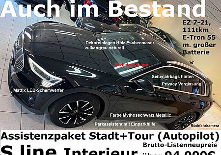 Audi e-tron 55 Voll-Leder+AHK+R-Kamera+4xSHZ+Matrix+