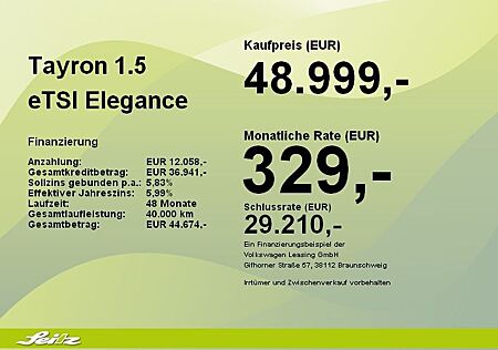 VW Tayron Volkswagen 1.5 eTSI Elegance *7-SITZER*AHK*KAMERA*