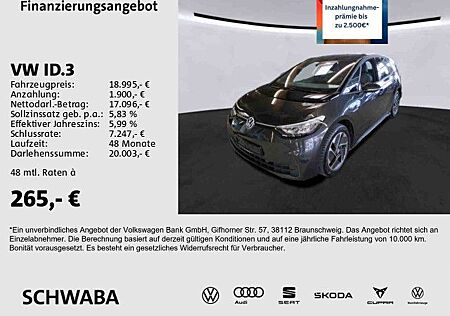 VW ID.3 Volkswagen Pro *Wärmep.*ACC*AHK*LED*LANE*NAVI*8-fach*