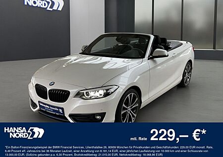 BMW 220i Cabrio SPORTLINE LED NAVI SPORTSITZ H/K 18"