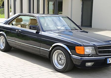 Mercedes-Benz S 500 SEC 500, 1983, dunkelblau, Leder beige, Klima