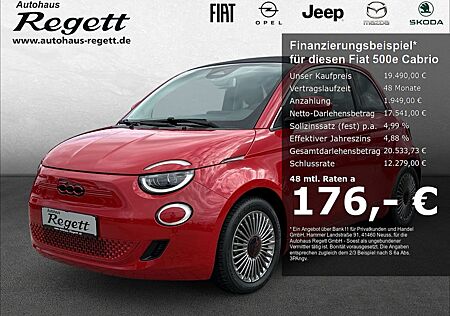 Fiat 500E Cabrio e Red Navi Memory Sitze Apple CarPla