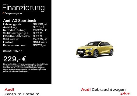 Audi A3 Sportback 40 TFSIe S line S tro*Pano*LED*Vir