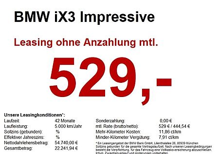 BMW iX3 Impressive M Sport AHK.LEDER.HUD.PARKASSIST