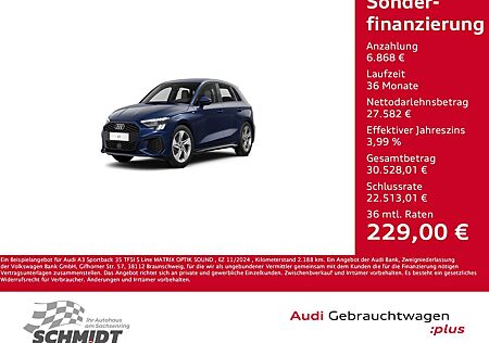 Audi A3 Sportback 35 TFSI S Line MATRIX OPTIK SOUND