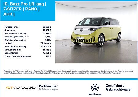 Volkswagen ID. Buzz Pro LR lang | 7-SITZER | PANO | AHK |