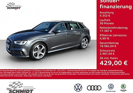 Audi A3 Sportback 2.0 TDI Sport S Line LED NAVI 18"