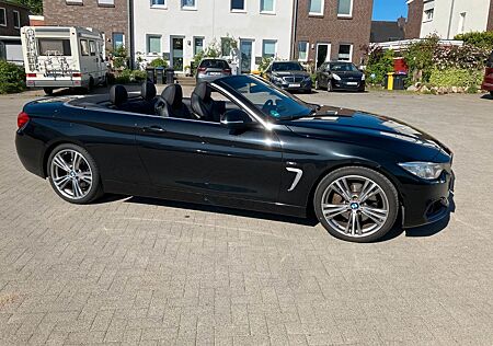 BMW 435i Cabrio Sport Line schwarzes Leder rote Naht