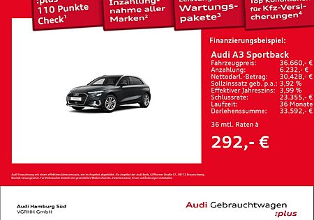 Audi A3 Sportback 40 TFSI e advanced S tronic NAV/AHK