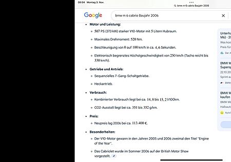 BMW M6 Cabrio, feinste, automobile Gourmet Occasion