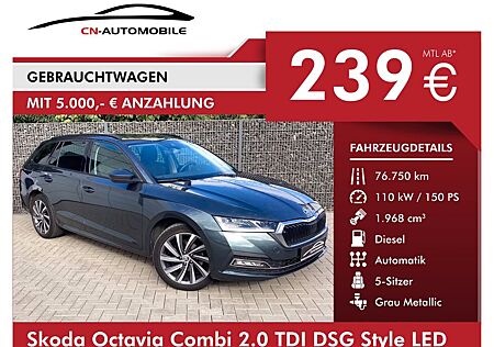 Skoda Octavia Combi 2.0 TDI DSG Style LED AHK Navi