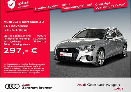 Audi A3 Sportback 30 TDI advanced UPE49 AHK NAVI ACC