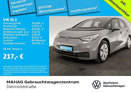 VW ID.3 Volkswagen Pure CITY WÄRMEPUMPE CCS NaviPro LED 1-Gang