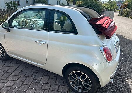 Fiat 500C 1.2 8V Lounge in perla weiss perlmut