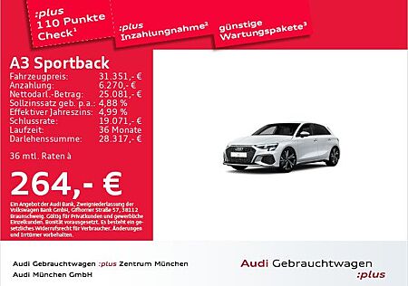Audi A3 Sportback 30 TFSI S tronic 2x S line Navi+/B&
