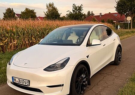 Tesla Model Y Performance weiß/weiß, AHK, Winterräder