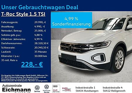 VW T-Roc Volkswagen Style 1.5 TSI+DSG+LEDPlus+ACC+RFK+SIDE-ASS