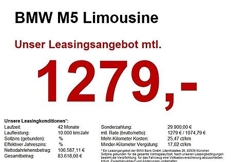 BMW M5 Limousine UVP.170488.-Keramik M Drivers P.usw