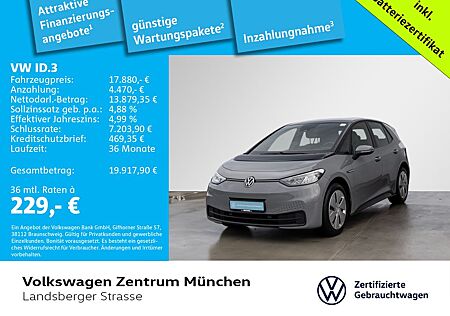 VW ID.3 Volkswagen Pure Performance 110 kW CCS LED Navi ParkPi