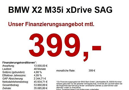 BMW X2 M35i xDrive SAG HUD/LED+/360/AKUSTIK/LHZ/MEMO