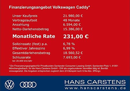 VW Caddy Volkswagen PKW 2.0 TDI Comfortline Navi Bi-Xenon Rück