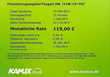 Peugeot 208 1.2PureTech Allure+LED+NAVI+PDC+KLIMA