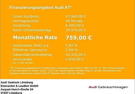Audi A7 gebraucht kaufen Audi A7 Sportback 50 2.0 TFSI e quattro Alu MatrixLED