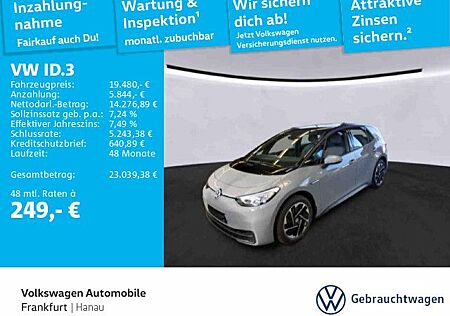 VW ID.3 Volkswagen Pure Performance Navi LED LaneAssist FrontA