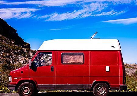 Fiat Ducato Camper Van, Bj. 1989, kirschrot, mit TÜV