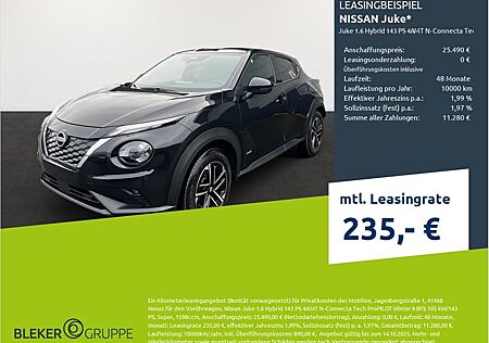 Nissan Juke 1.6 Hybrid 143 PS 4AMT N-Connecta Tech Pro