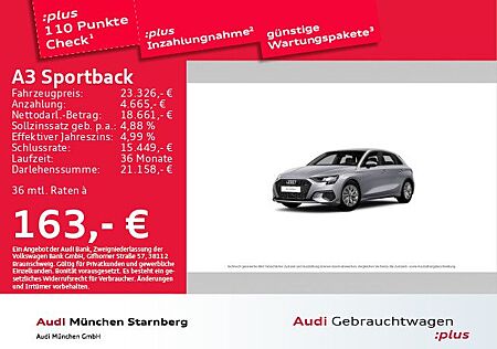Audi A3 Sportback 40 TFSI e S tronic Navi+ Parklenkas